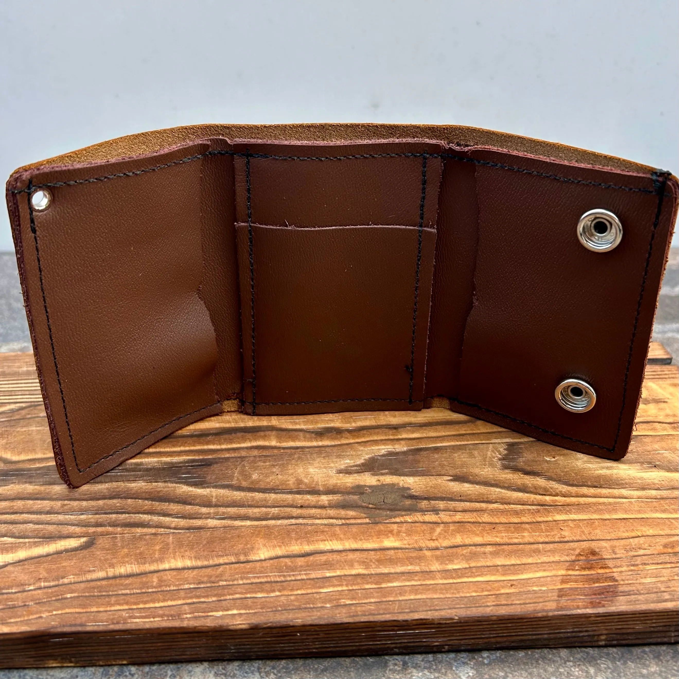 Wallet - Brown Tri-Fold - 3.5” x 4.25” - Genuine Leather - TWB3x4