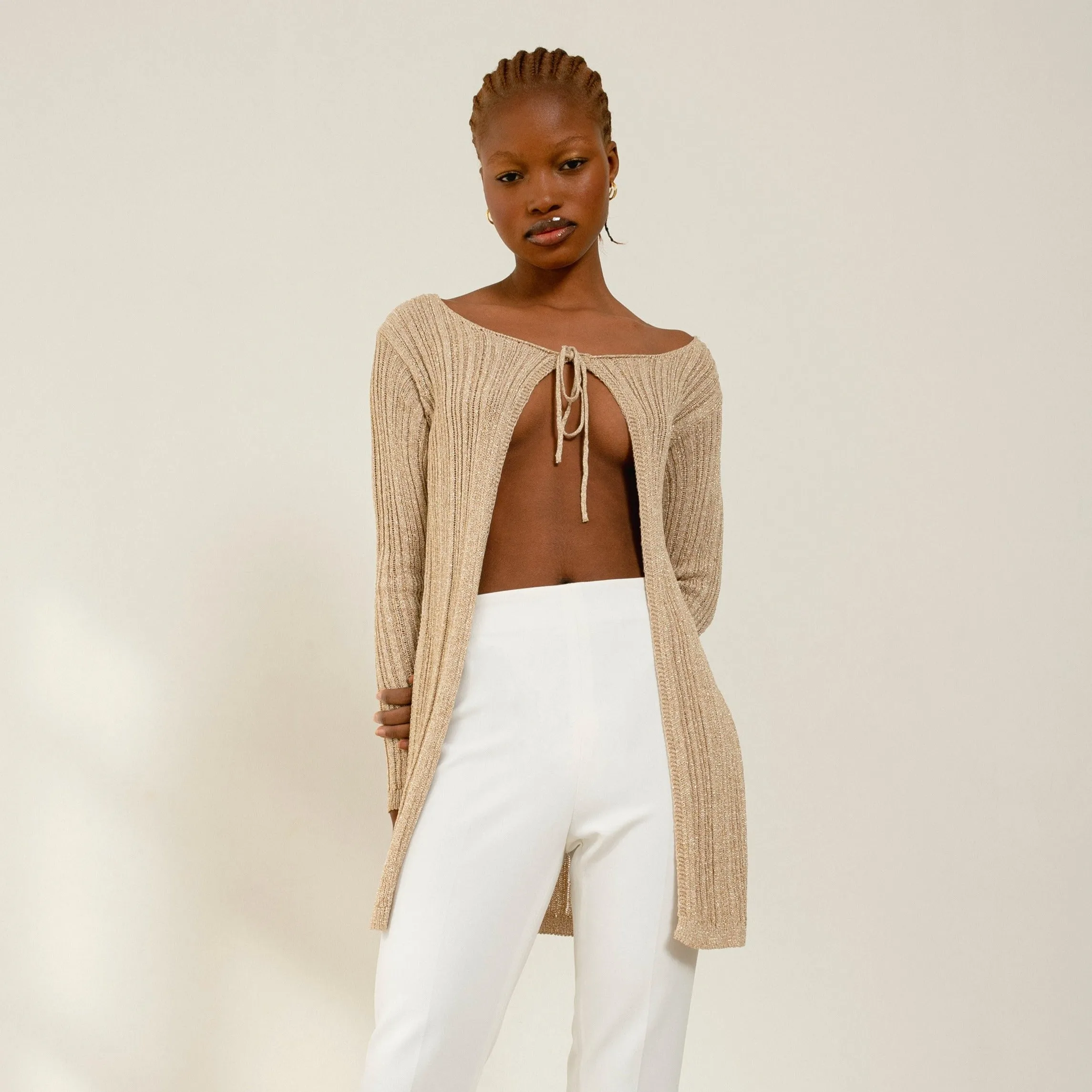 Witty Cream Tricot Cardigan