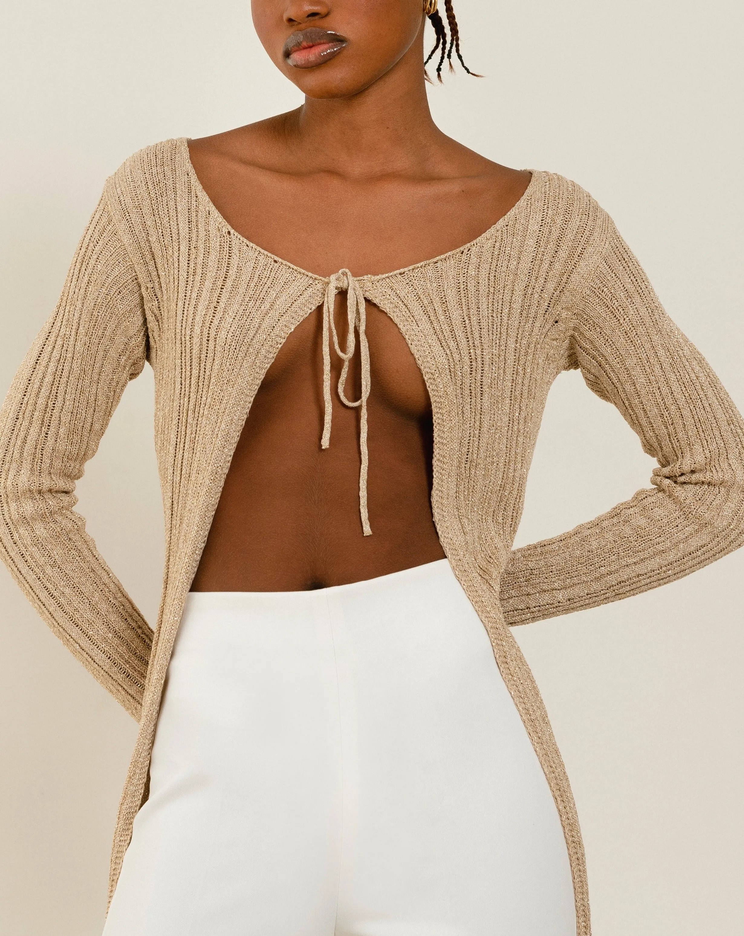 Witty Cream Tricot Cardigan