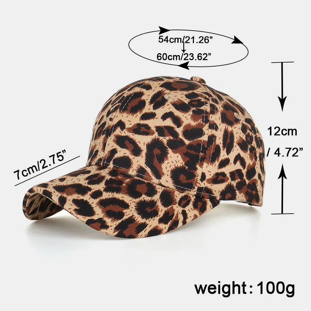 Women Men Leopard Baseball Cap Breathable Sun Hat