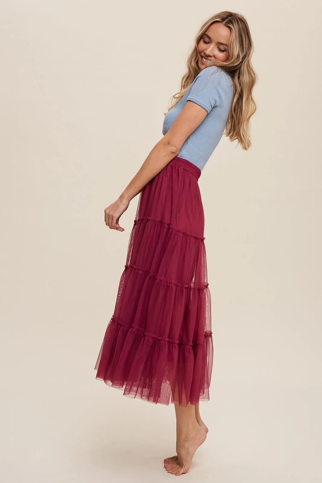 Your Favorite Tiered Mesh Flouncy Skirt