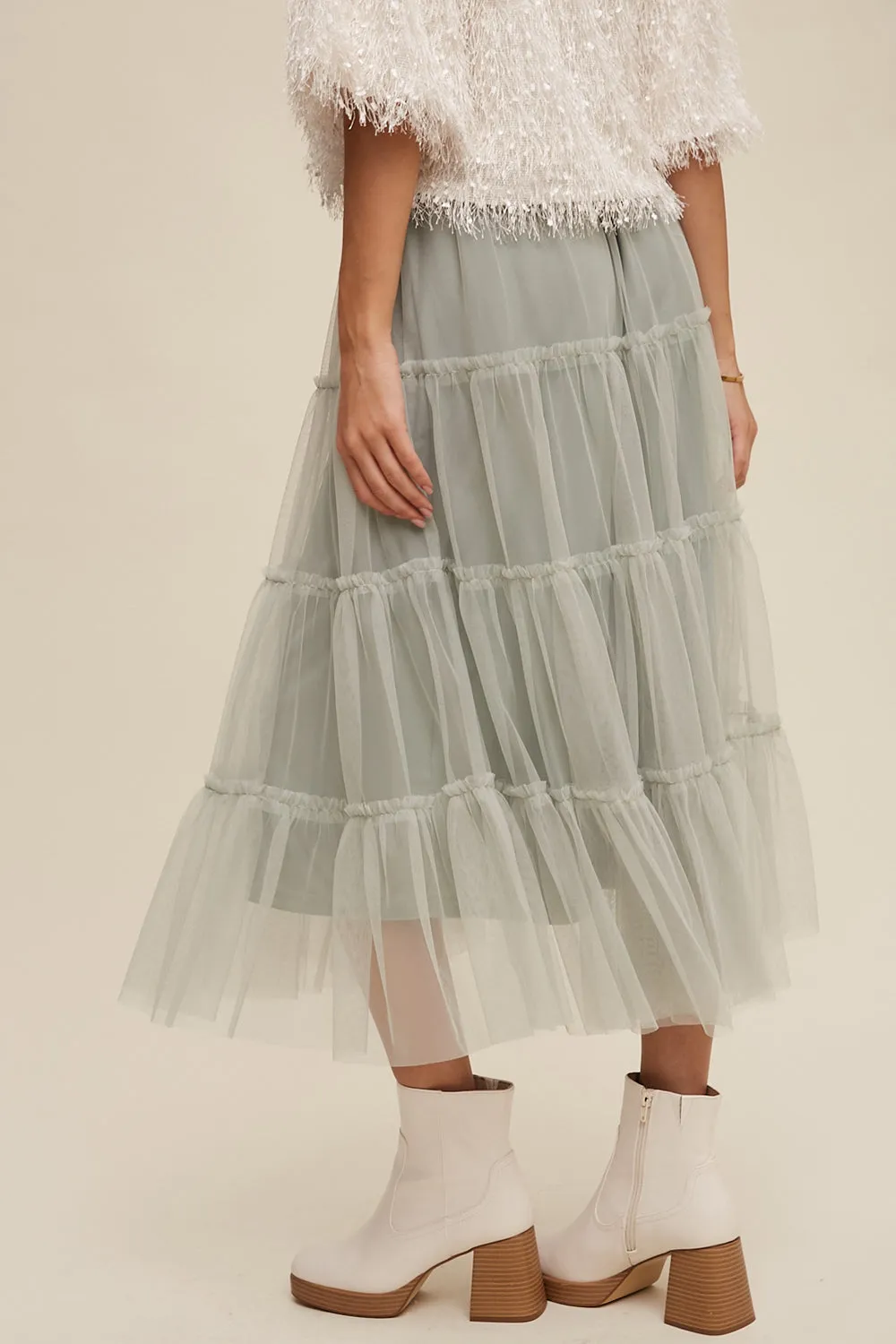 Your Favorite Tiered Mesh Flouncy Skirt